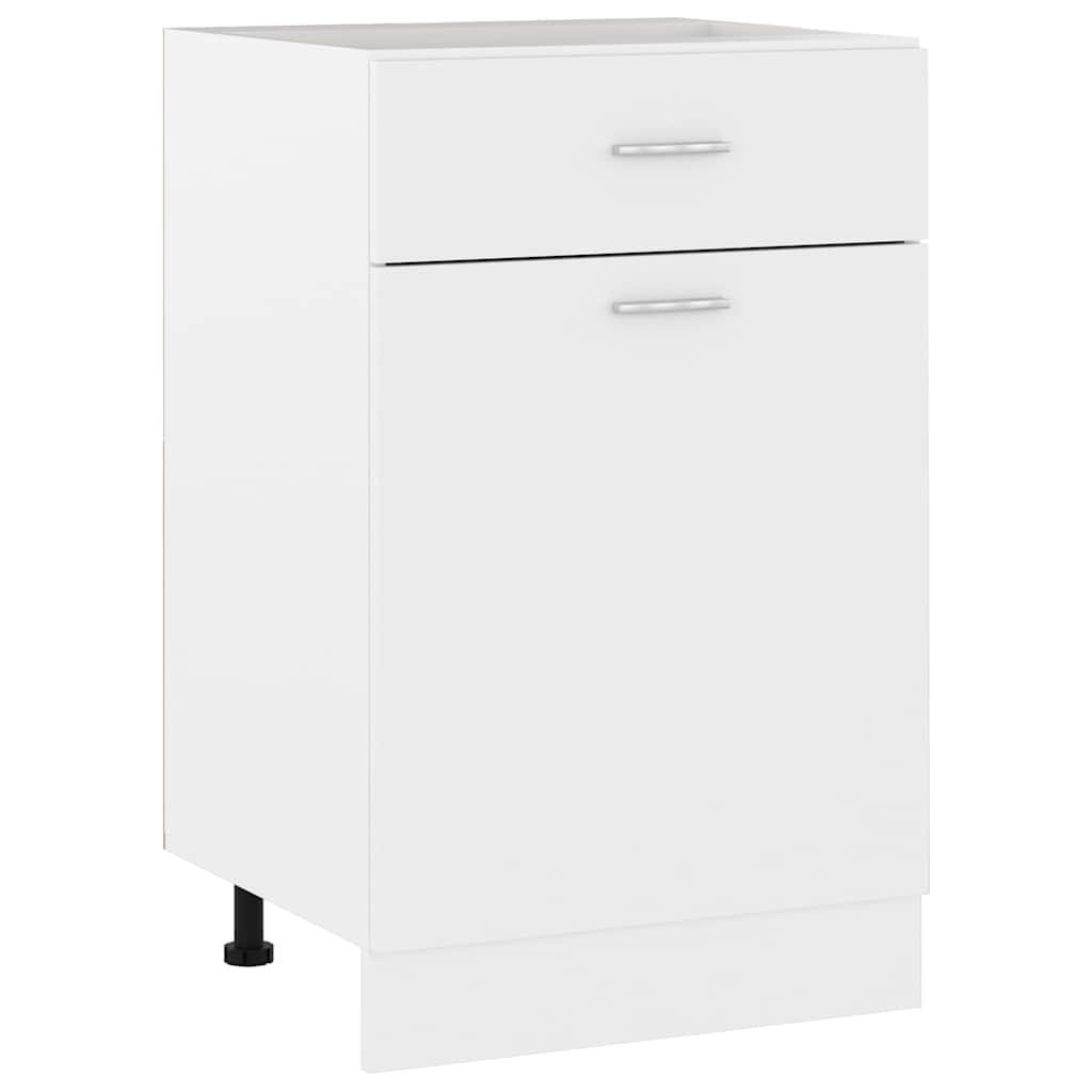 vidaXL Schubunterschrank Weiß 50x46x50 cm
