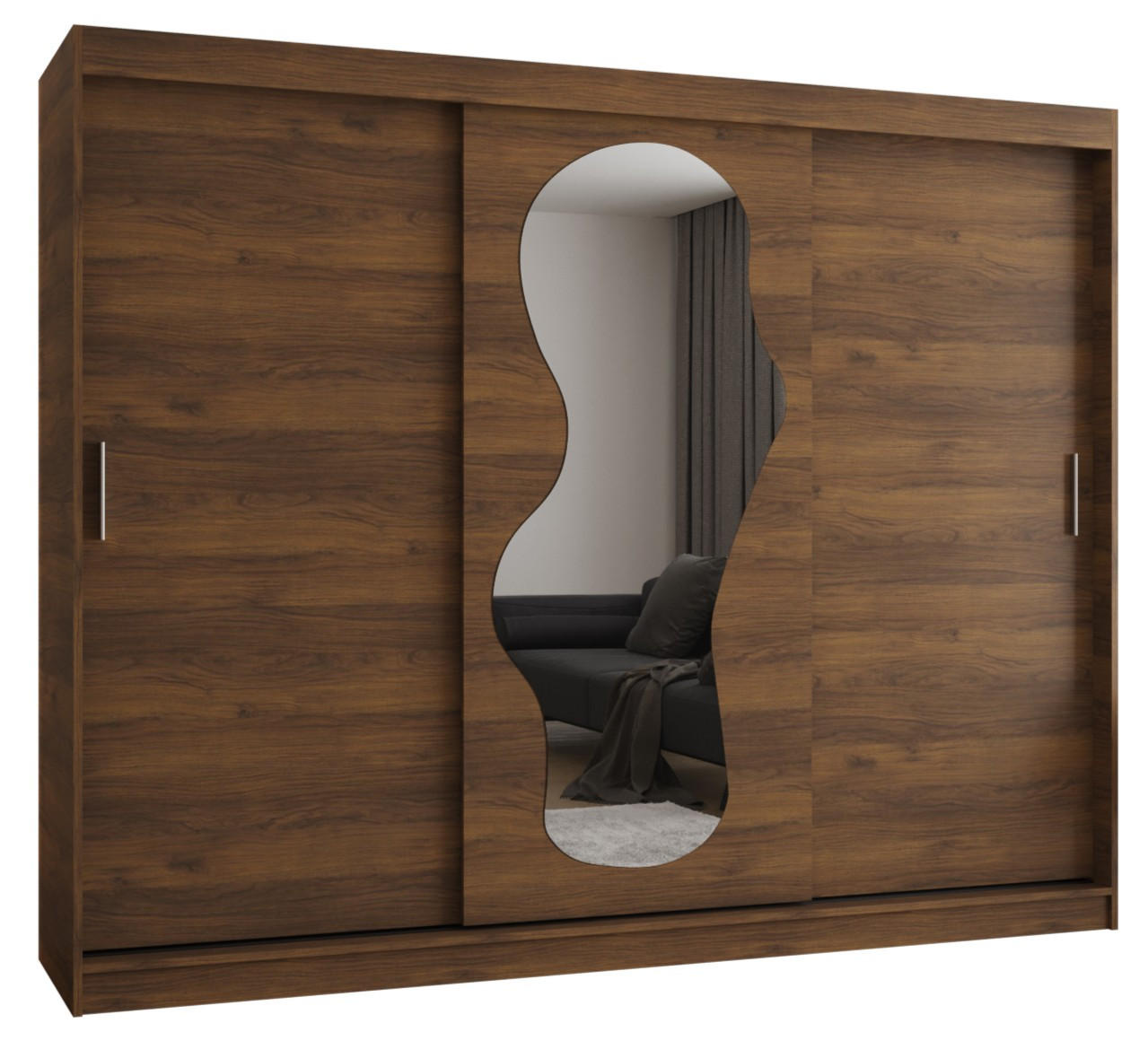 Möbel Kryspol Schiebetürenschrank Walnuss 250x200x62 cm