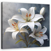 WANDBILD blumen lilien weiß - Weiß, Textil (50/50cm) - Feeby