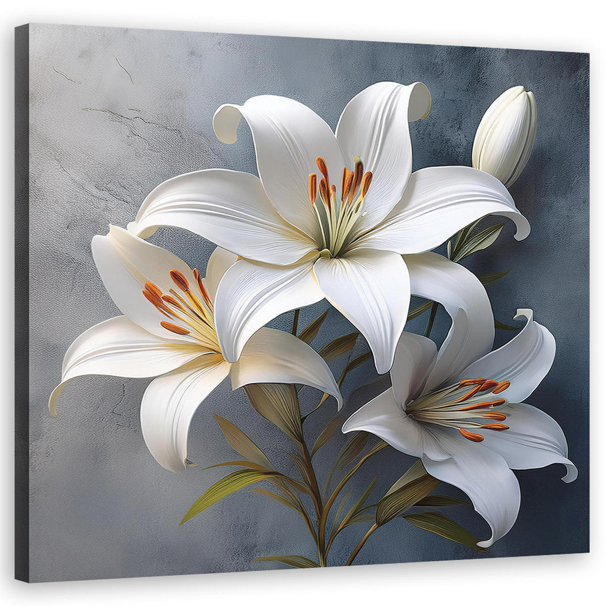 WANDBILD blumen lilien weiß - Weiß, Textil (50/50cm) - Feeby