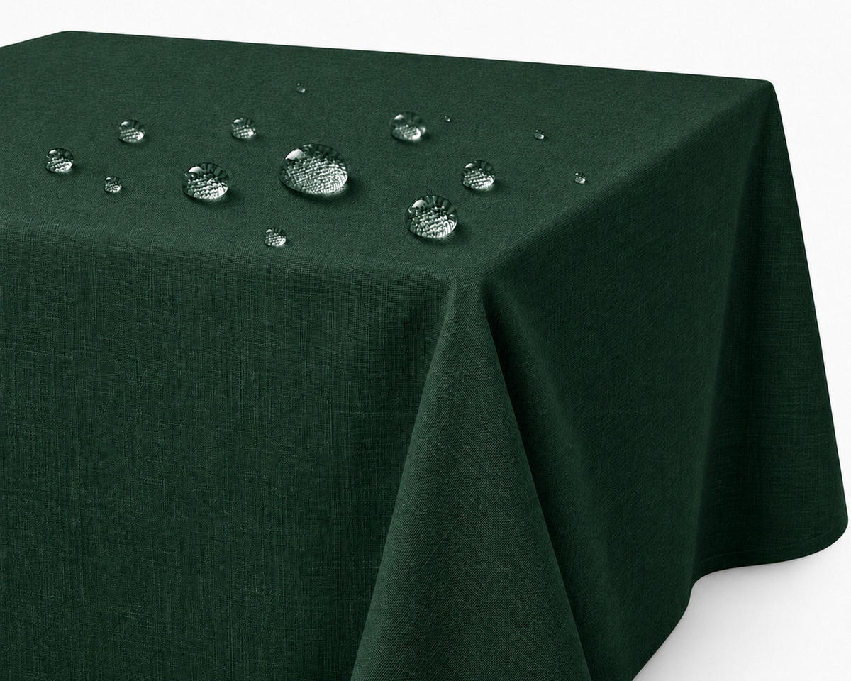 TISCHDECKE Leinenoptik 90/90 cm eckig dunkelgrün - Dunkelgrün, Kunststoff (90/90cm) - TiborTex
