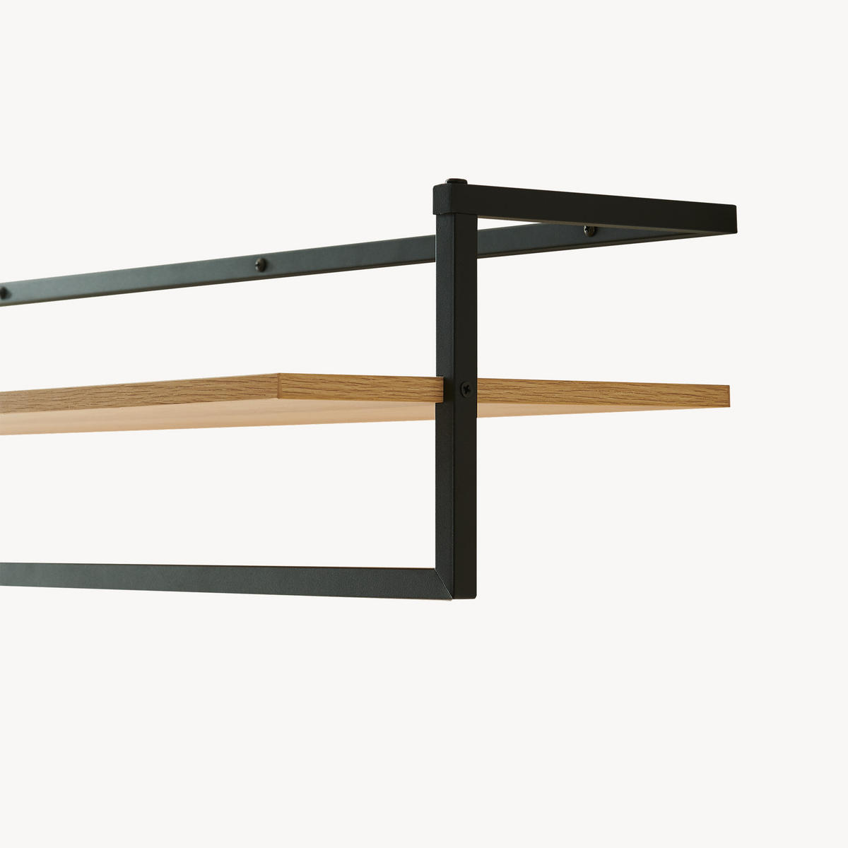WANDGARDEROBE Evje - Eichefarben/Schwarz, Holzwerkstoff/Metall (30/20/80cm) - [en.casa]