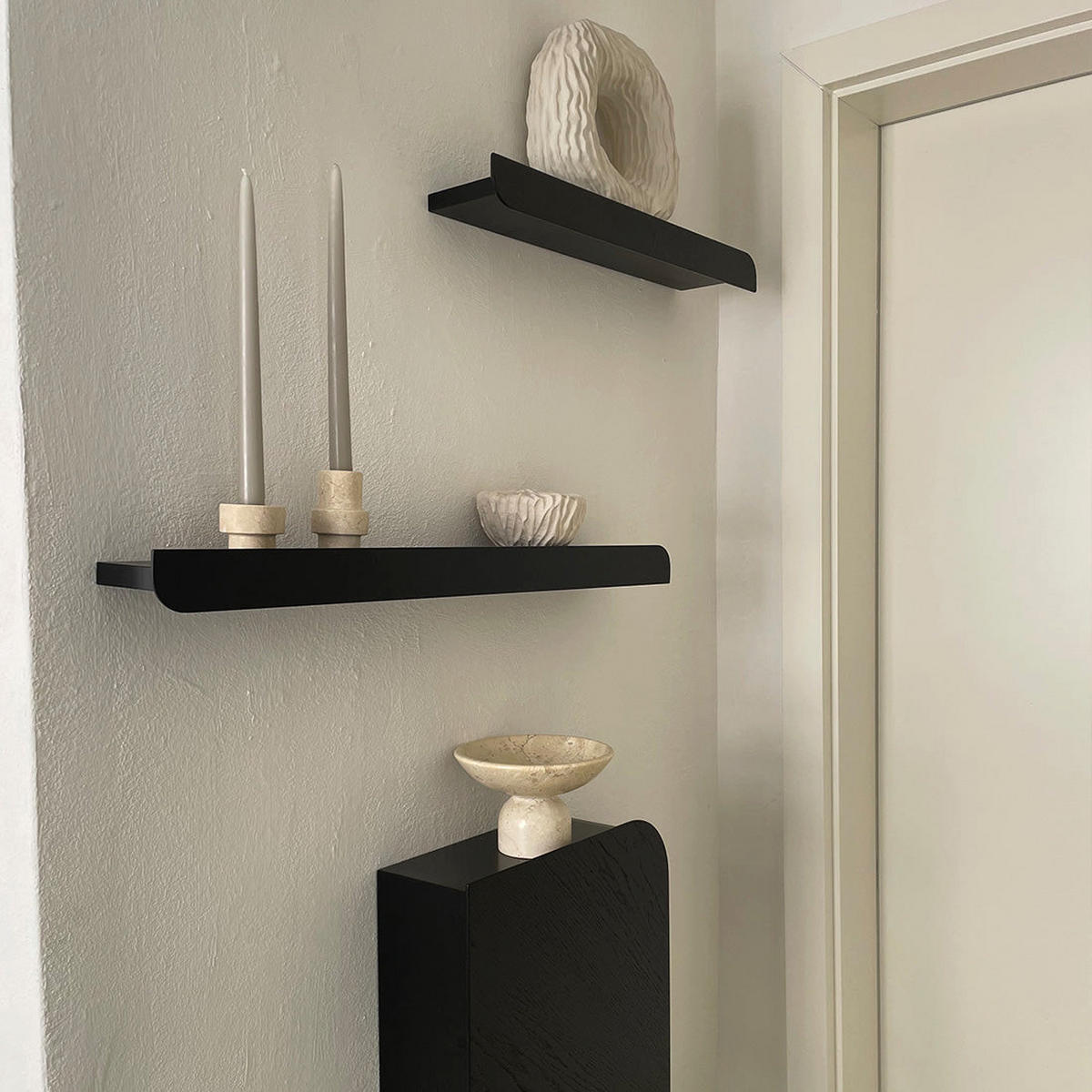 WANDREGAL Cielo mittel - Schwarz, Holz (55/5/11cm) - Woodendot