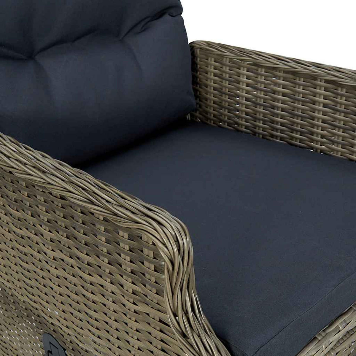 GARTENSESSEL mit verstellbarer Rückenlehne und Auflagen, 57/88/100 cm, aus Poly Rattan, Braun - Braun, Naturmaterialien/Textil (88/100/57cm) - vidaXL