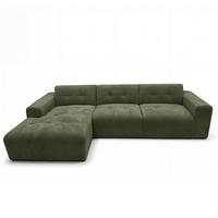 ECKSOFA L Form Corlu Grün 310/165/78 cm – stilvolle kleine Eckcouch Links - Schwarz/Grün, Kunststoff/Textil (310/165cm) - AX Living