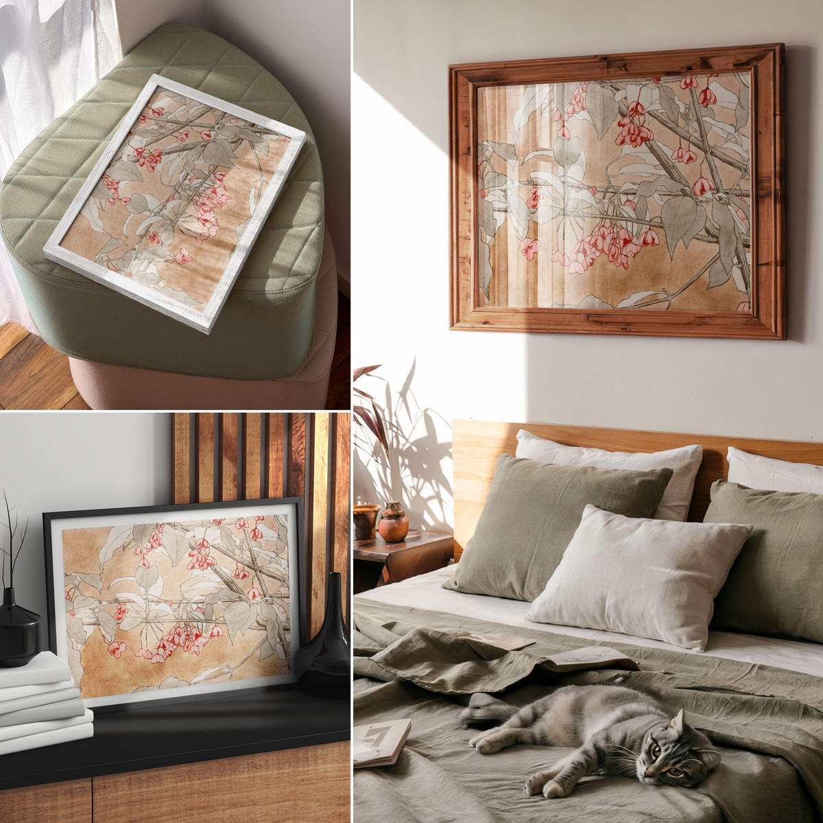 POSTER - 29x21 cm (A4) - Hannah Borger Overbeck - Brennender Busch - Beige, Textil (29.7/21/0.1cm) - TULUP