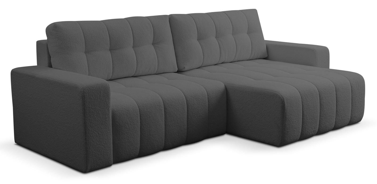 ECKSOFA Palermo mit Schlaffunktion und Bettkasten - Dunkelgrau, Holz/Holzwerkstoff (245/143cm) - Ravio