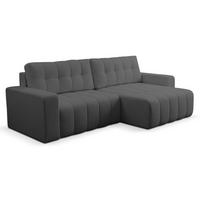ECKSOFA Palermo mit Schlaffunktion und Bettkasten - Dunkelgrau, Holz/Holzwerkstoff (245/143cm) - Ravio