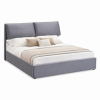 BETT mit Bettkasten und 3 Schubladen 180x200 cm Samt Grau - Grau, Metall (180/200cm) - Meubliv
