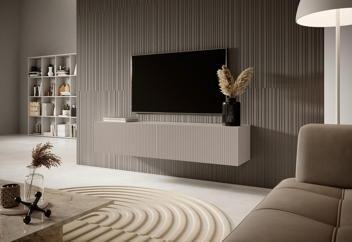 TV-HÄNGEBOARD Veldio Graubeige 140 cm - Greige, Holzwerkstoff (140/28.5/31.6cm) - Selsey