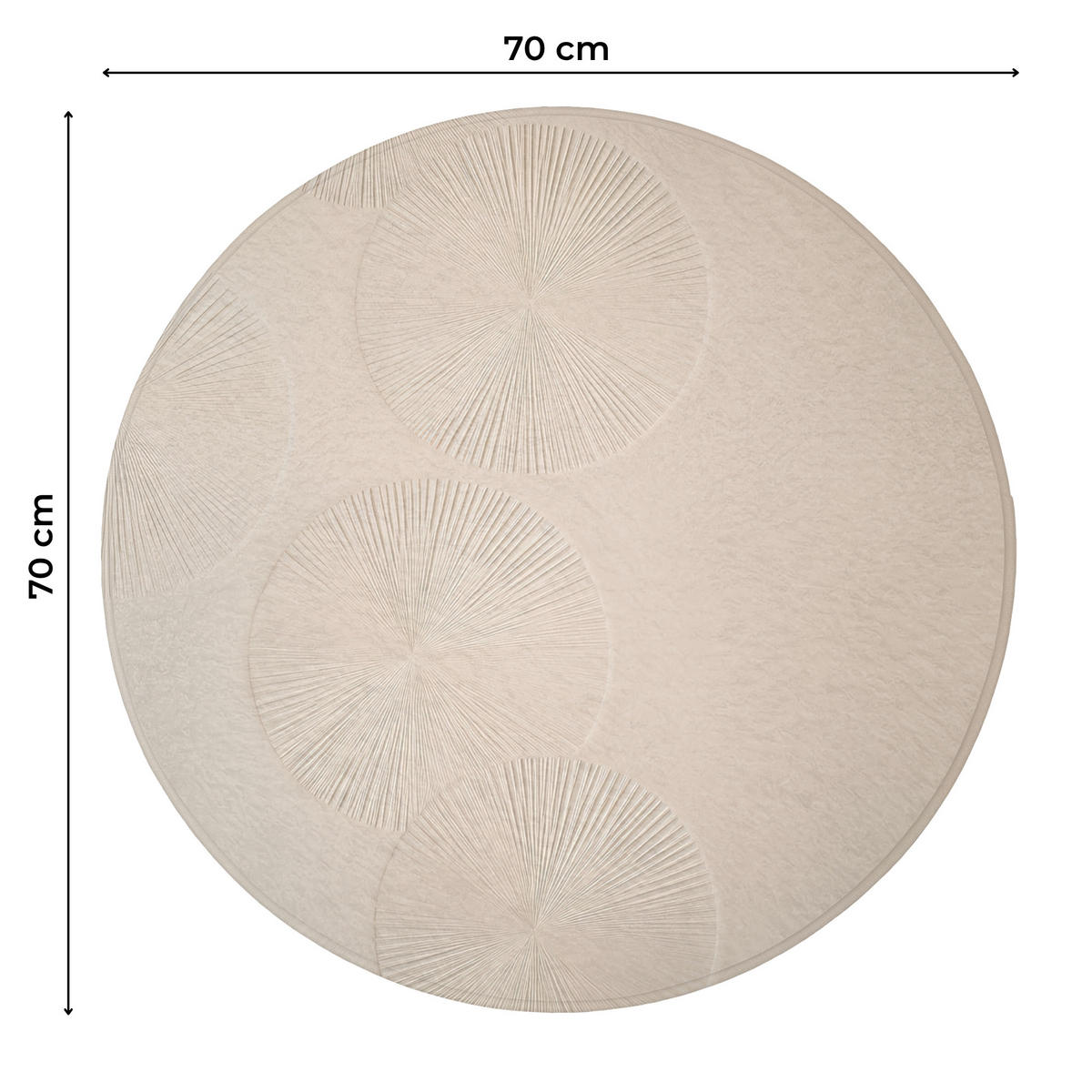 WC-VORLEGER Japandi - Beige - Modern Toilettenteppich 70x70 cm - Beige, Kunststoff/Textil (70/70cm) - OnlyWow