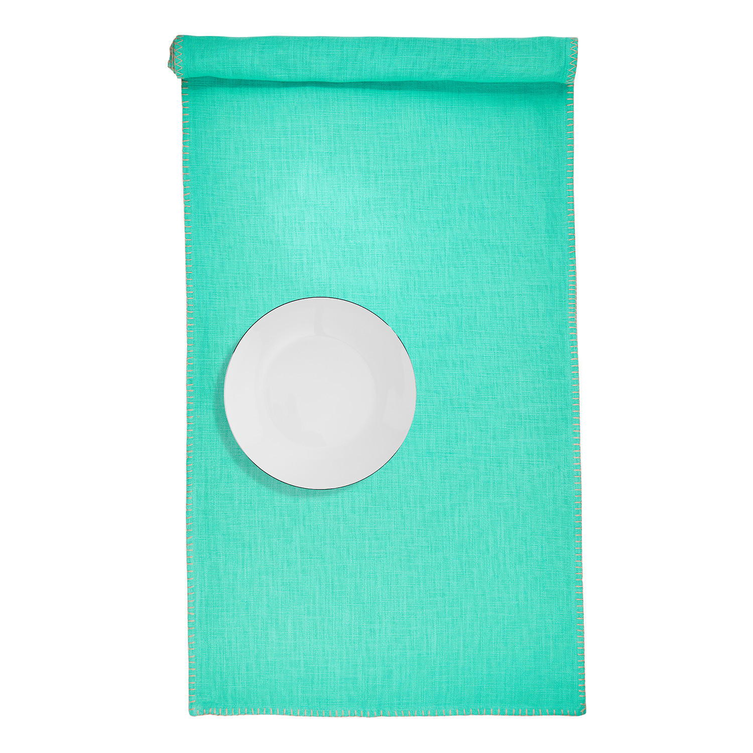 TISCHLÄUFER Finca - Türkis, Textil (50/160cm) - Butlers