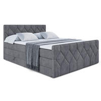 BOXSPRINGBETT CATOR-Z KING - 120x200 - H3/H4 - Dunkelgrau - Dunkelgrau, Holzwerkstoff (120/200cm) - ALTDECOR