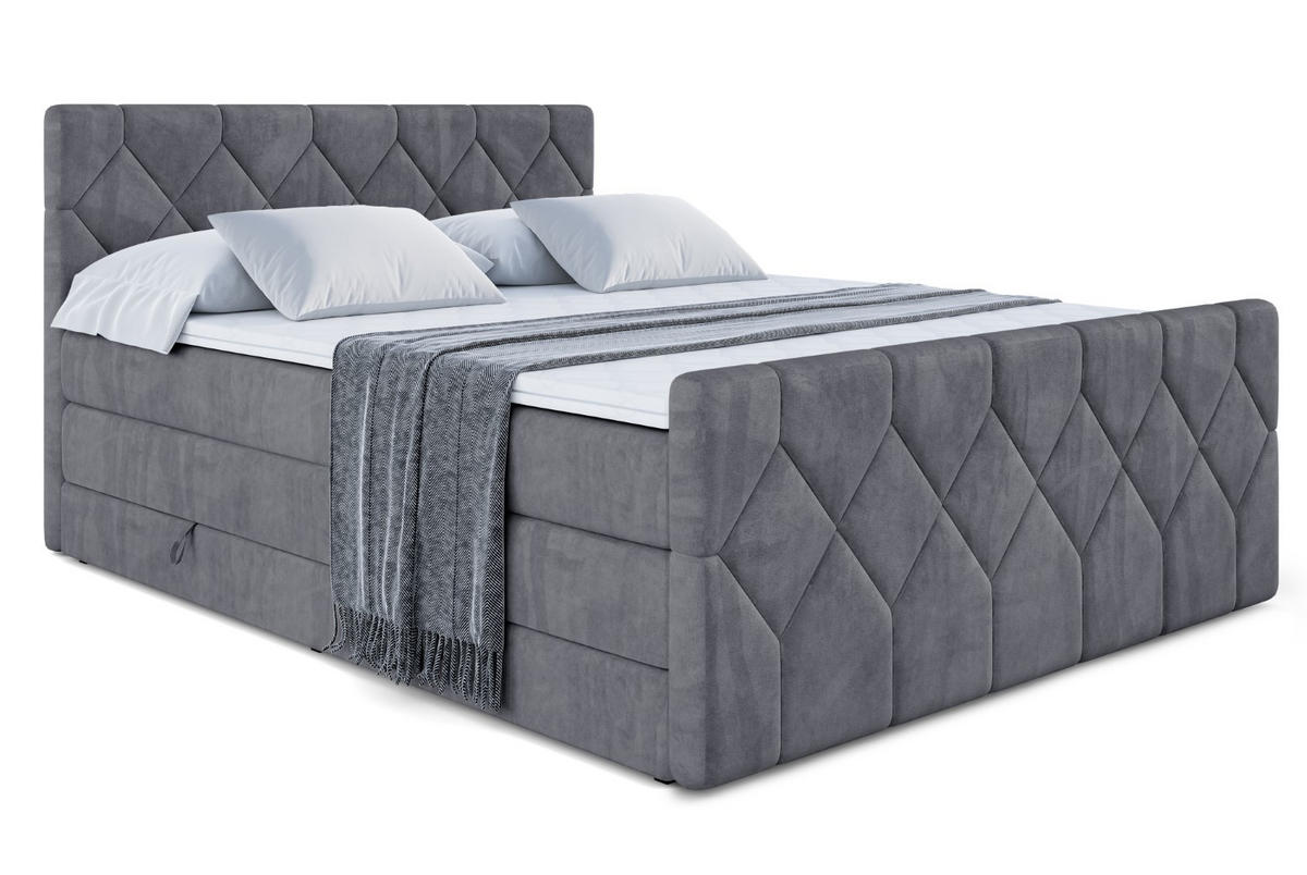 BOXSPRINGBETT CATOR-Z KING - 120x200 - H3/H4 - Dunkelgrau - Dunkelgrau, Holzwerkstoff (120/200cm) - ALTDECOR