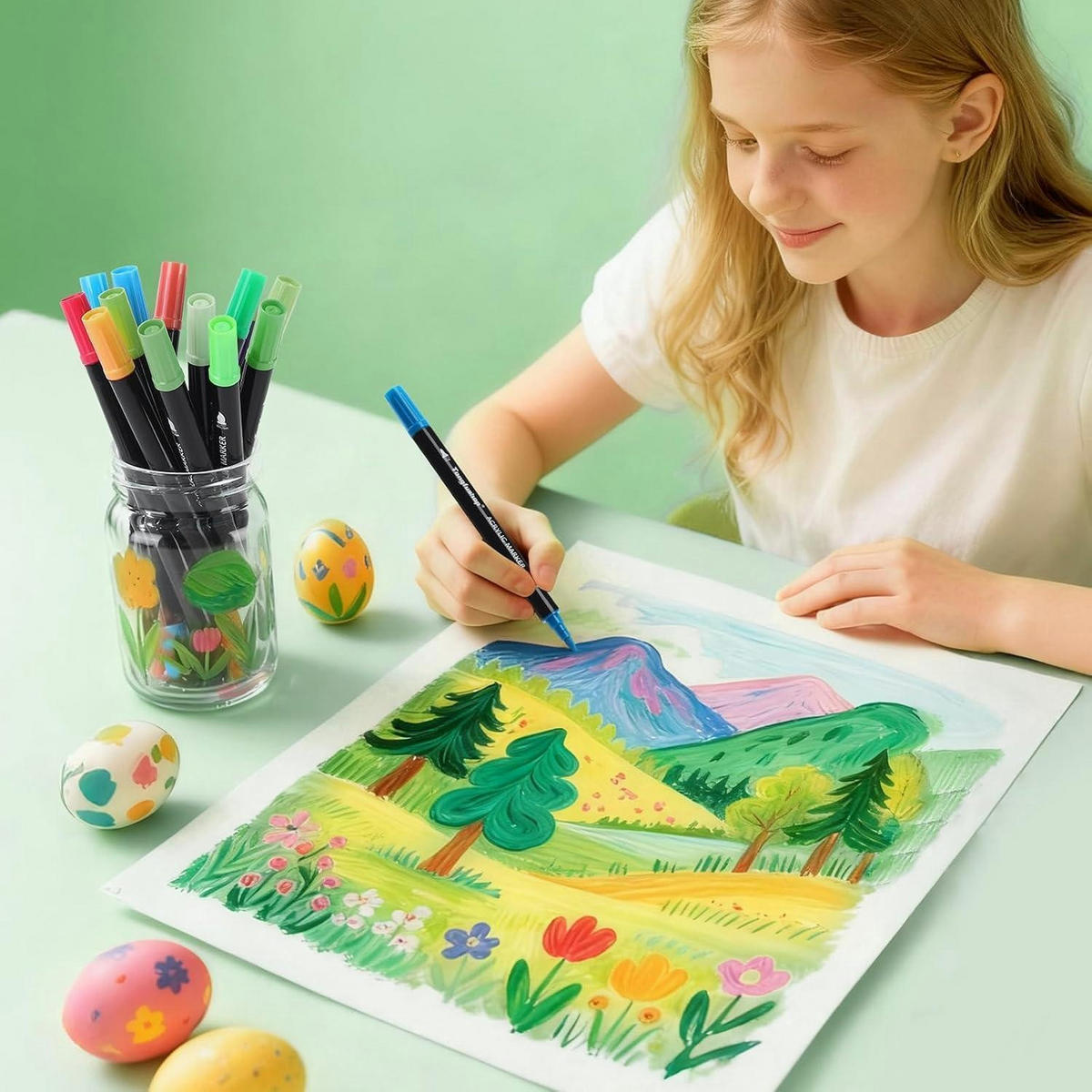 ACRYLSTIFTE Set 120 Farben Doppelspitze - Multicolor, Kunststoff (10/10/15cm)
