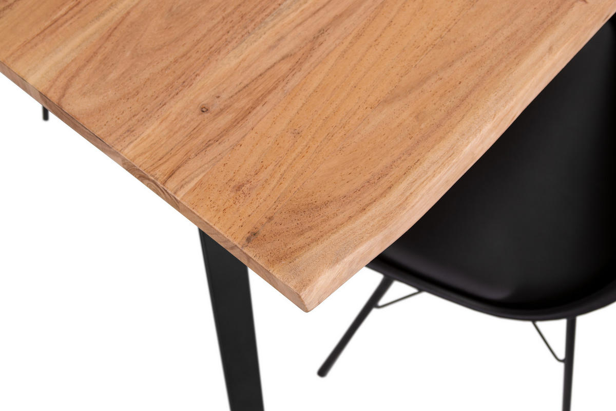 ESSTISCH CELIA - Beige/Schwarz, Holz/Metall (80/80/77cm) - SAM