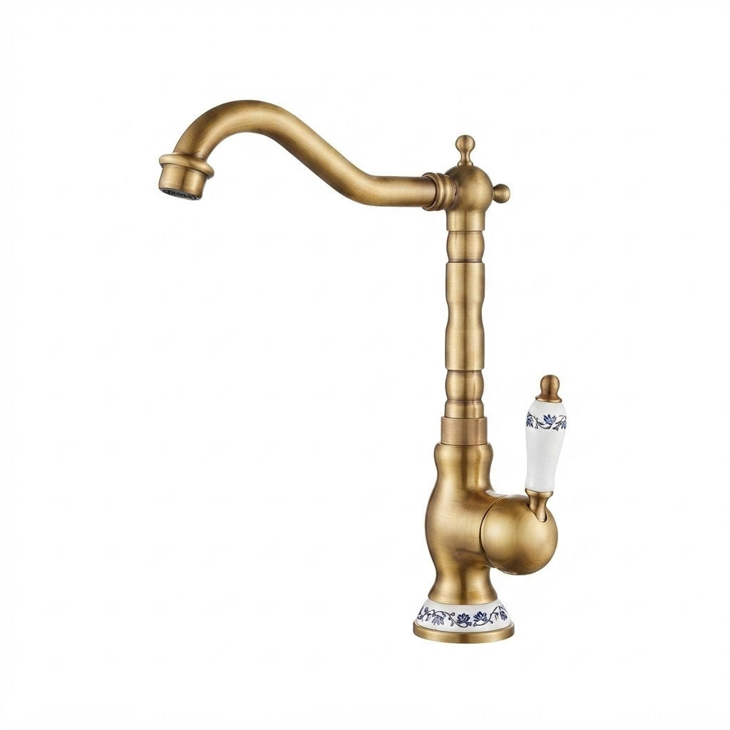 KÜCHENARMATURN, 36*23*7cm, gold, Keramik und elegantes Messingdesign. - Goldfarben, Metall (40/10/27cm) - Vallsero