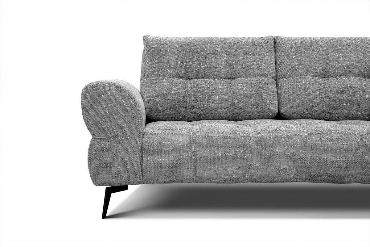 ECKSOFA SALVINI 5-Sitzer, grau - Schwarz/Grau, Holzwerkstoff/Textil (292/158cm) - Courtois Laville