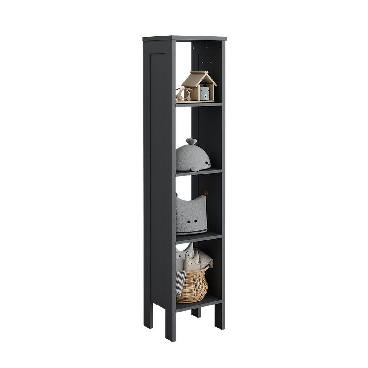 KINDERREGAL Ajaton Grau 35.2 x 159.5 cm - Grau, Holzwerkstoff (35.2/159.5/30.6cm) - VitaliSpa