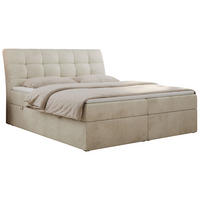 BOXBETT DIEGOS 160/200 Beige Velvet - H3 - Beige, Holz/Textil (160/200cm) - MKS