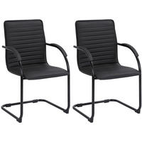 SCHWINGSTUHL 2er Set Lederlook Schwarz/Schwarz - Schwarz, Textil/Metall (56/95/60cm) - CLP