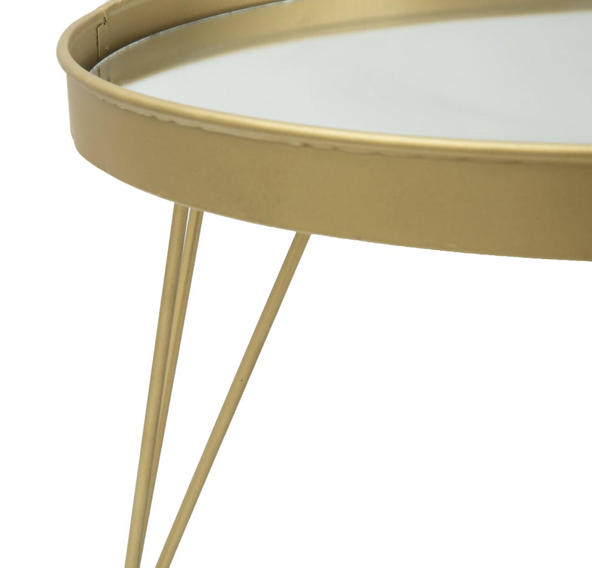 SPIEGELTABLETT mit Füßen 36,5/36,5/22 cm - Goldfarben, Metall (36.5/22cm) - Mauro Ferretti