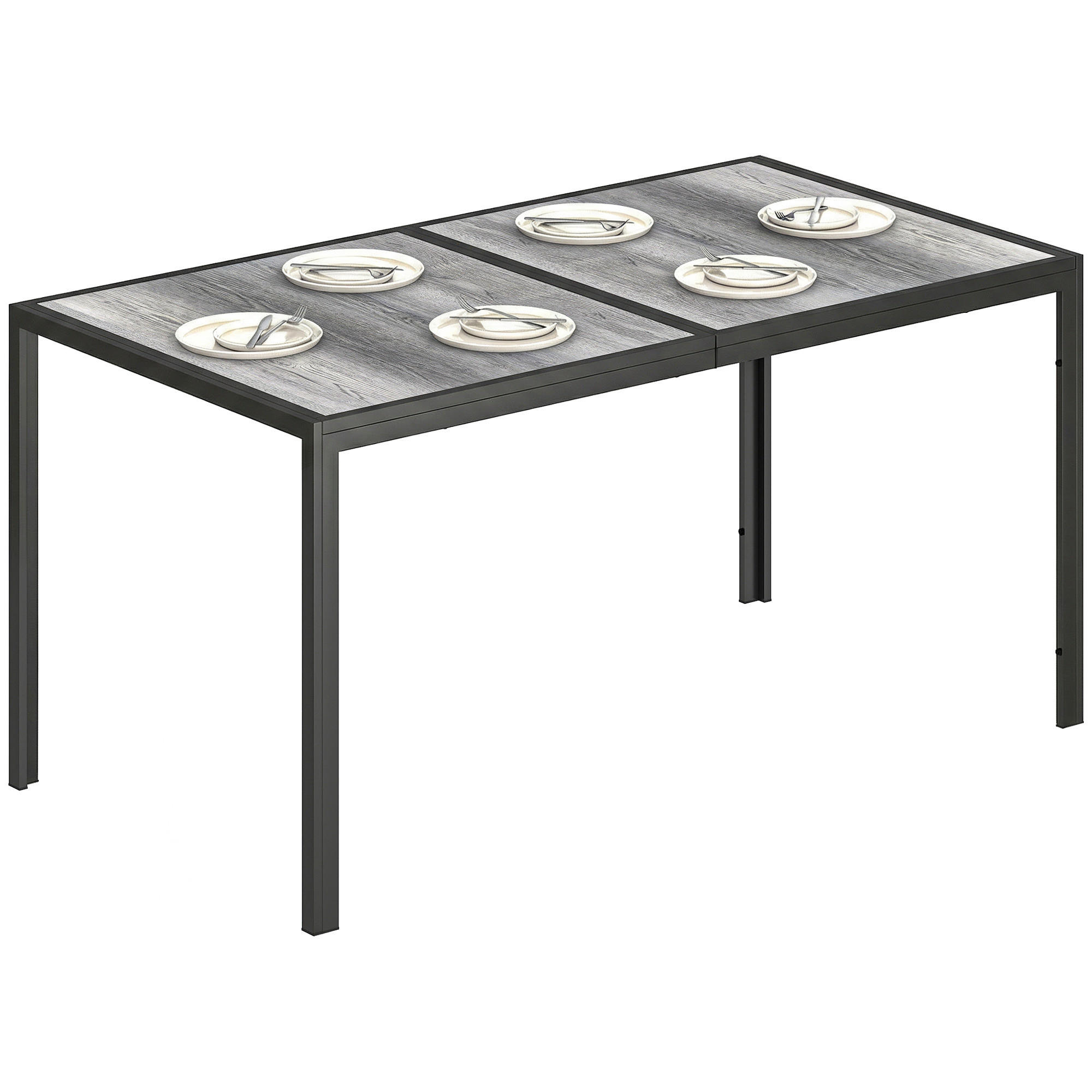 GARTENTISCH DE-14230 150x80 cm Holzoptik Grau - Grau, Metall (150/80/74cm) - ComfortXL