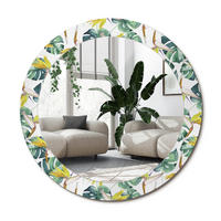 SPIEGEL Rund Ø 70 cm mit Aufdruck - Multicolor, Glas (70/70/0.4cm) - Wallfluent