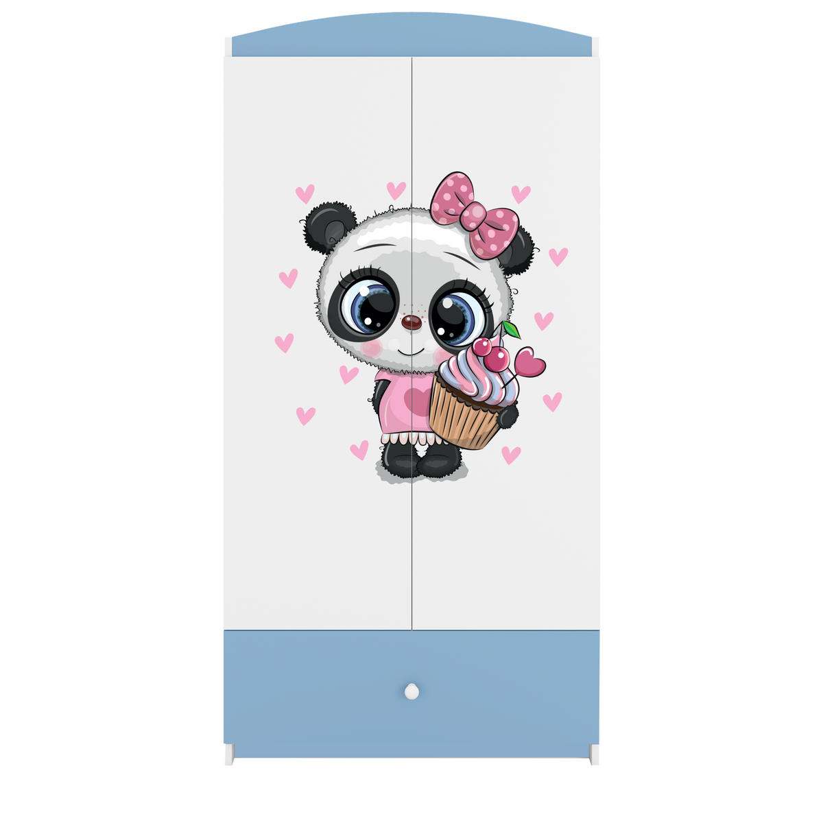 KINDERKLEIDERSCHRANK Panda 90/175/52 - Blau, Holzwerkstoff (90/175/52cm) - Kocot Kids