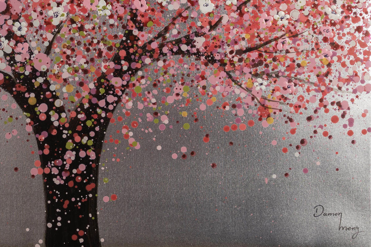 ÖLGEMÄLDE 80/80 cm - Pink, Holz/Textil (1.42/80cm) - KUNSTLOFT