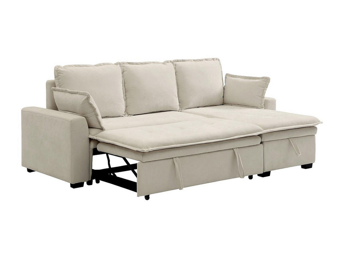 SCHLAFSOFA - 4 Personen - Stoff - Gebrochenes Weiß - - Weiß, Textil (233/89/148cm) - Vente-Unique