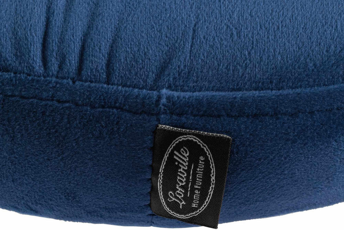 BARHOCKER Samt blau - Blau/Schwarz, Textil/Metall (38.5/60/38.5cm) - CLP