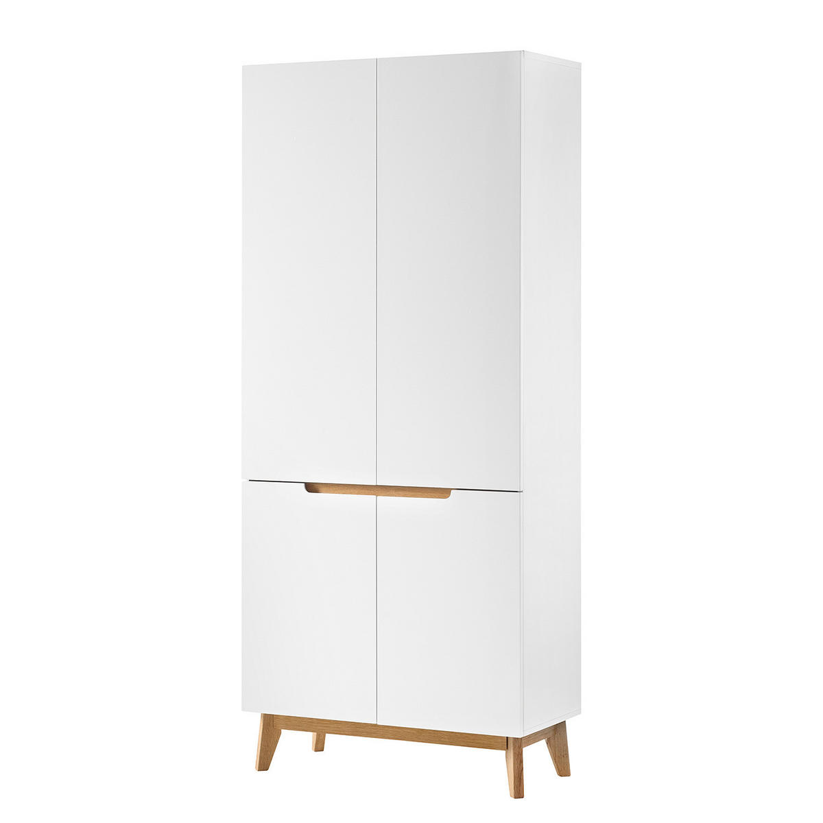 GARDEROBENSCHRANK - Eiche teilmassiv - Weiß, Holzwerkstoff (85/196/40cm) - home24