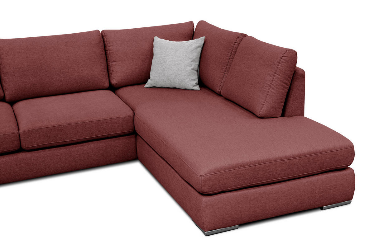 ECKSOFA OTTO 5-Sitzer, bordeaux - Bordeaux, Holzwerkstoff/Textil (279/219cm) - Courtois Laville