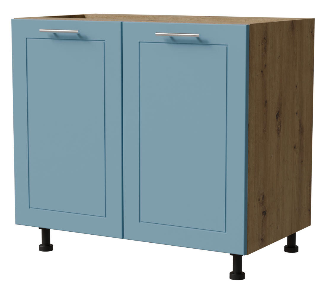 UNTERSCHRANK Bari D11/90 Eiche Artisan / RAL 5024 pastellblau 90 / 50 / 82cm - Blau/Eiche Artisan, Holz/Holzwerkstoff (90/82/50cm) - Feldmann-Wohnen