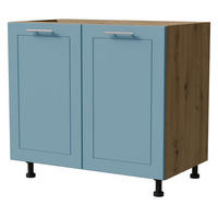 UNTERSCHRANK Bari D11/90 Eiche Artisan / RAL 5024 pastellblau 90 / 50 / 82cm - Blau/Eiche Artisan, Holz/Holzwerkstoff (90/82/50cm) - Feldmann-Wohnen