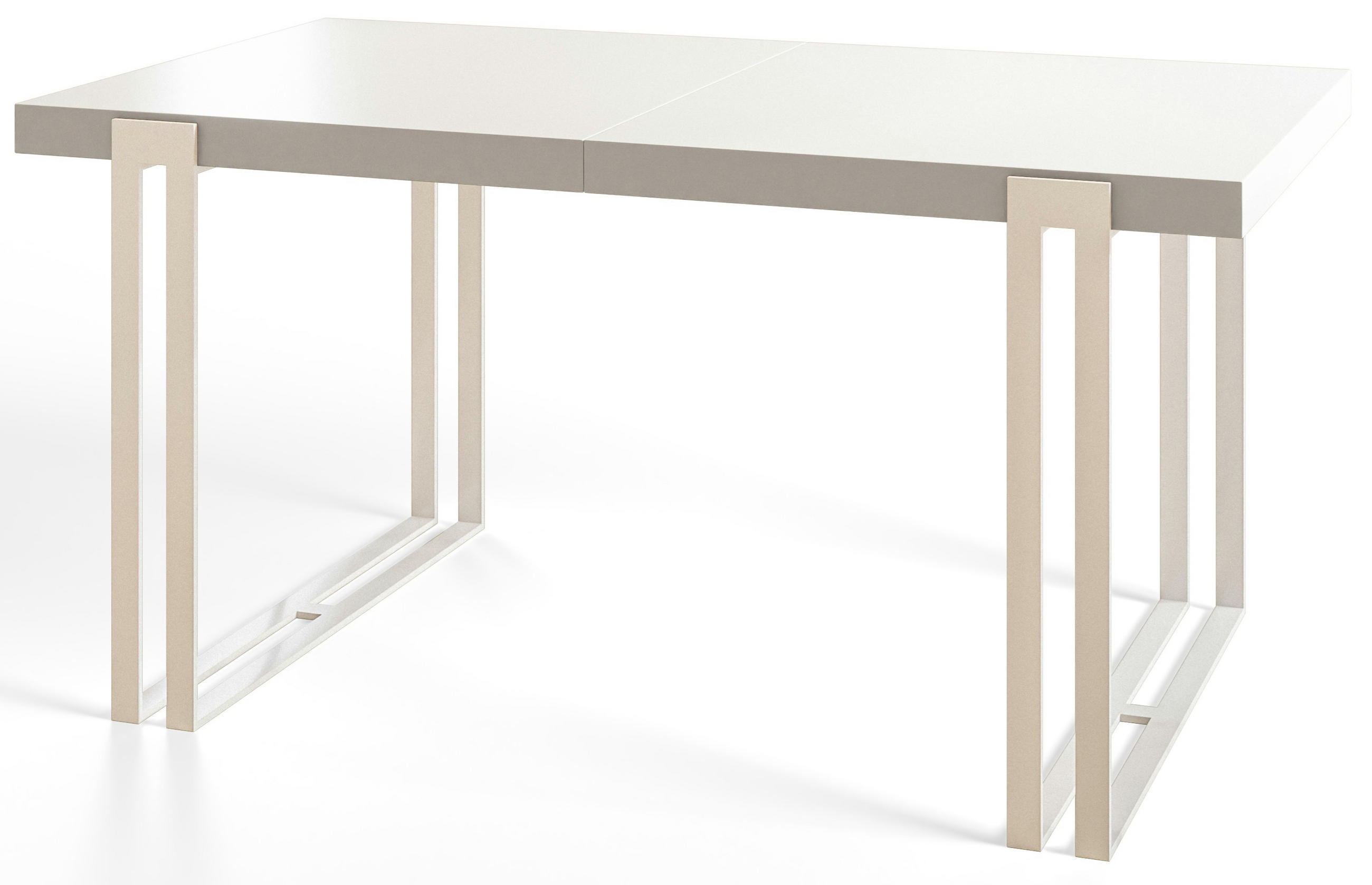 ESSZIMMERTISCH ROSA, ausziehbarer Tisch 180-280X90X77 cm, Farbe: Weiß, mit Metallbeinen in Farbe Weiß - Weiß, Holzwerkstoff (180/90/77cm) - Alpi-Möbel