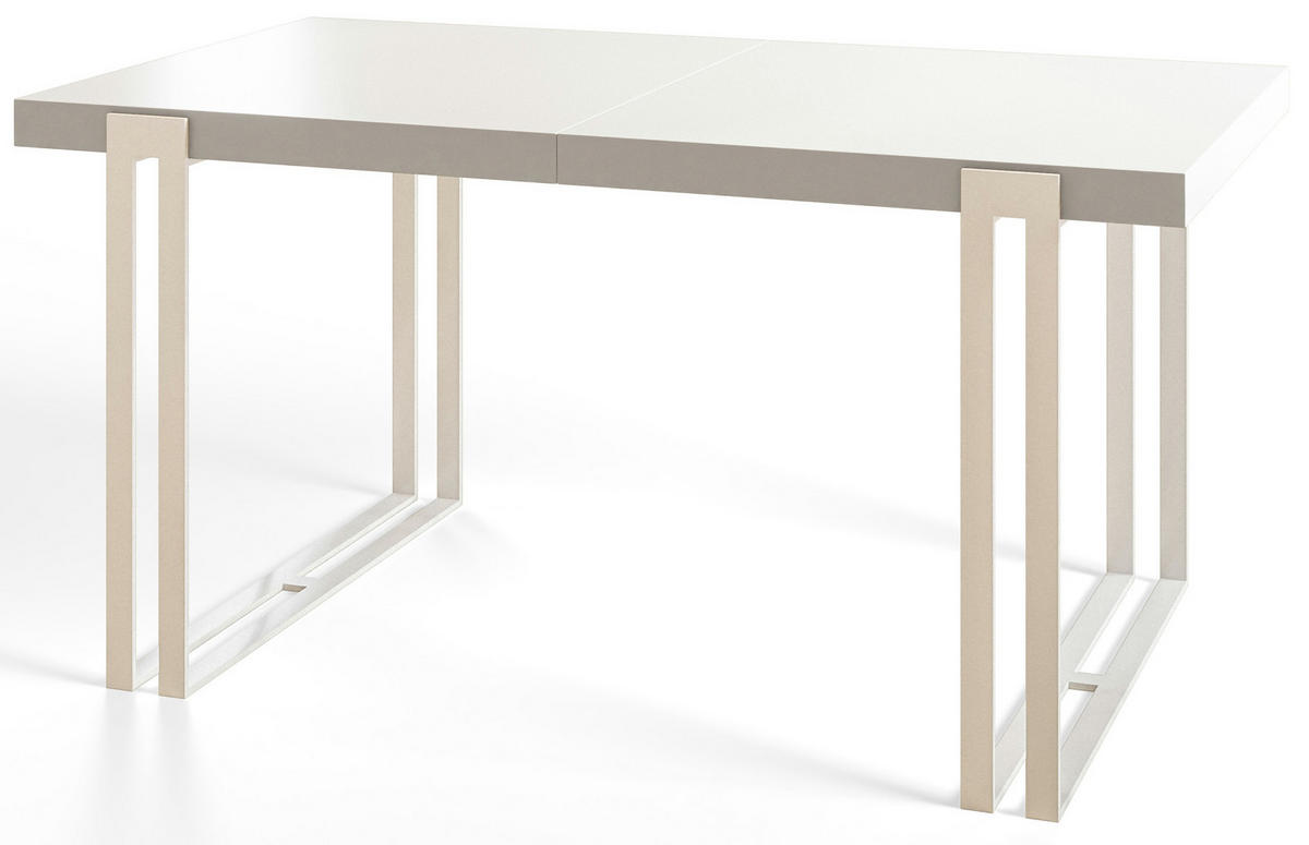 ESSZIMMERTISCH ROSA 160X90X77 cm, Farbe: Weiß, mit Metallbeinen in Farbe Weiß - Weiß, Holzwerkstoff (160/90/77cm) - Alpi-Möbel