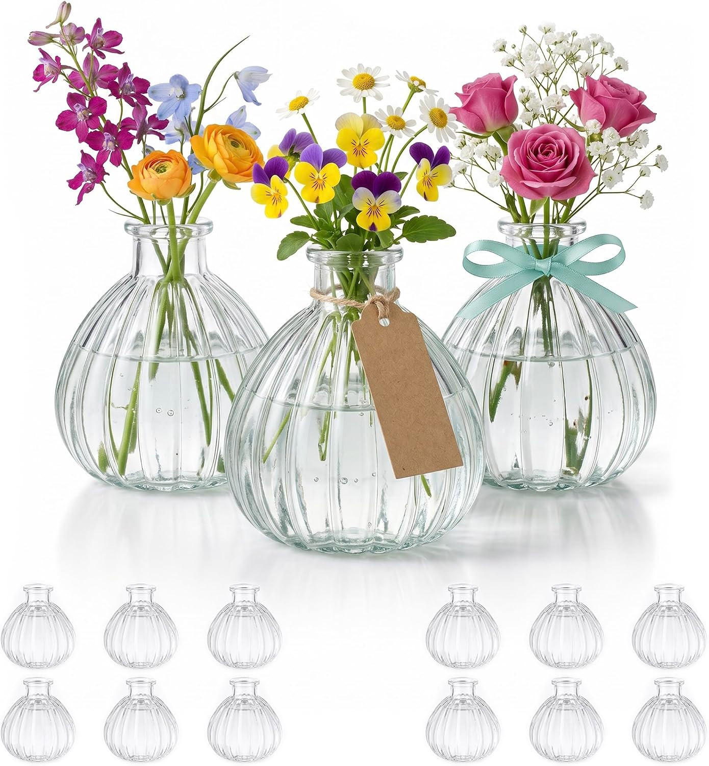 VASE 8 x 8 x 10 cm Transparentes Glas - Transparent, Glas (10cm) - LIBRATON