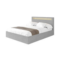 POLSTERBETT mit Bettkasten und Lattenrost, Boxbett ohne Matratze - GOLA 180x200 Grau - Hellgrau, Holzwerkstoff/Textil (180/200cm) - ALTDECOR