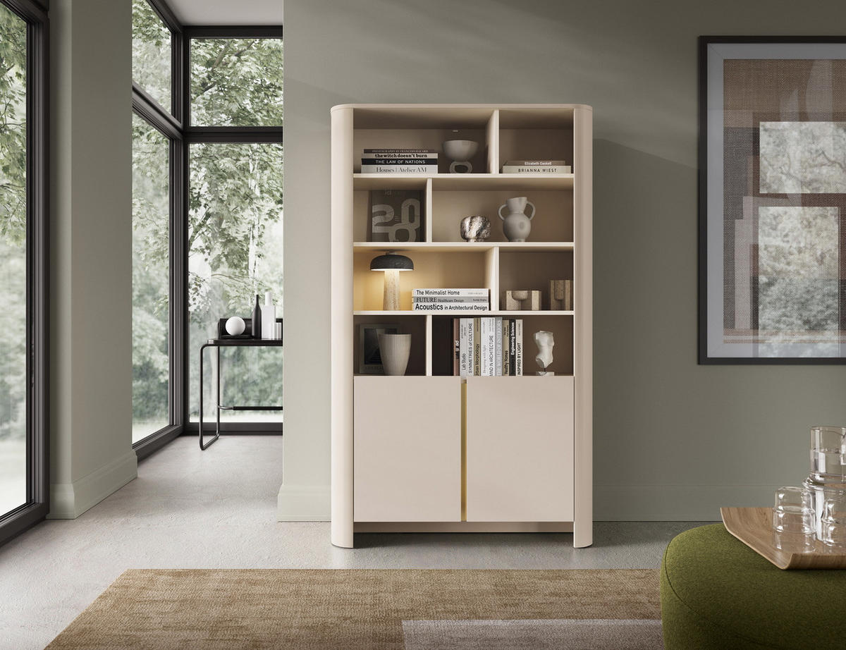 BÜROREGAL 100 cm 2 Türen Mezzano, Kaschmir - Kaschmir, Holz (103/170/39cm) - Emporius