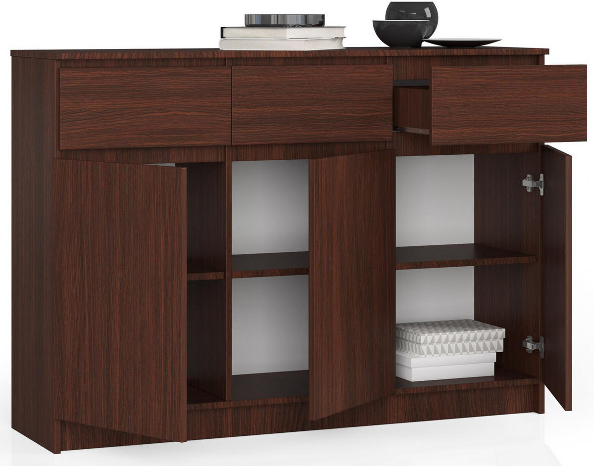 KOMMODE Dunkelbraun 99/138/40 - Dunkelbraun, Holzwerkstoff (138/99/40cm) - RAUMHIRSCH FURNITURE