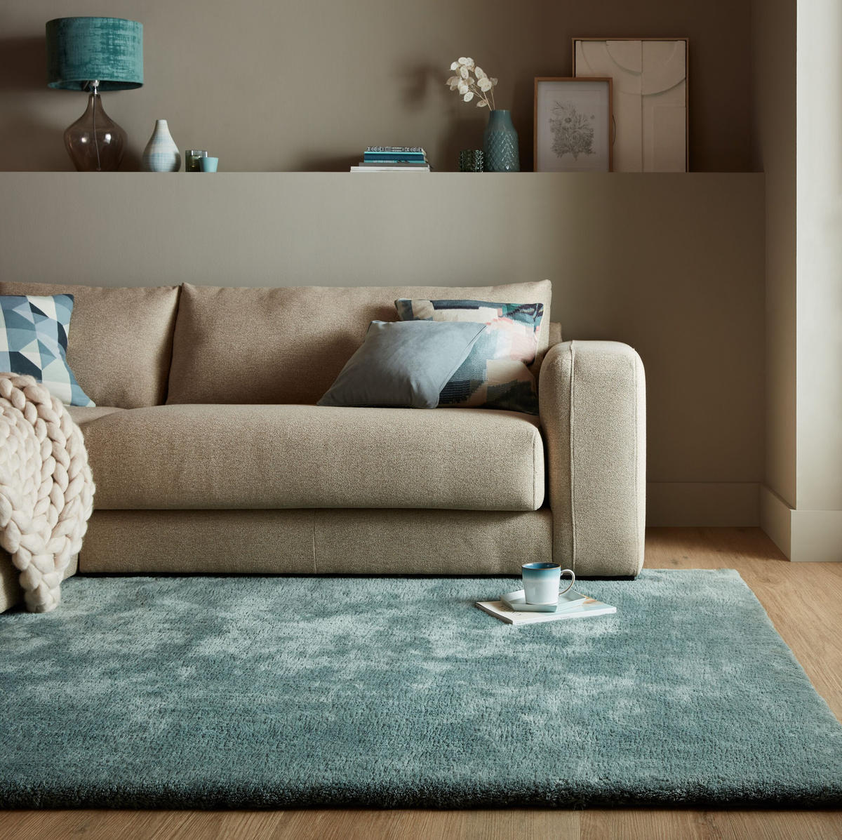 TEPPICH Waschbar LUNE, einfarbig, Türkis, 160 x 230 cm - Blau, Textil (230/160cm) - KADIMA DESIGN