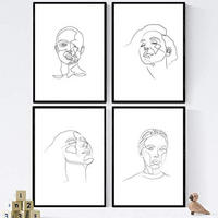 POSTER Set mit 4 Gesichter Frauen 4 A3 Rahmenlos - Klar, Papier (29.7/3cm) - Nacnic