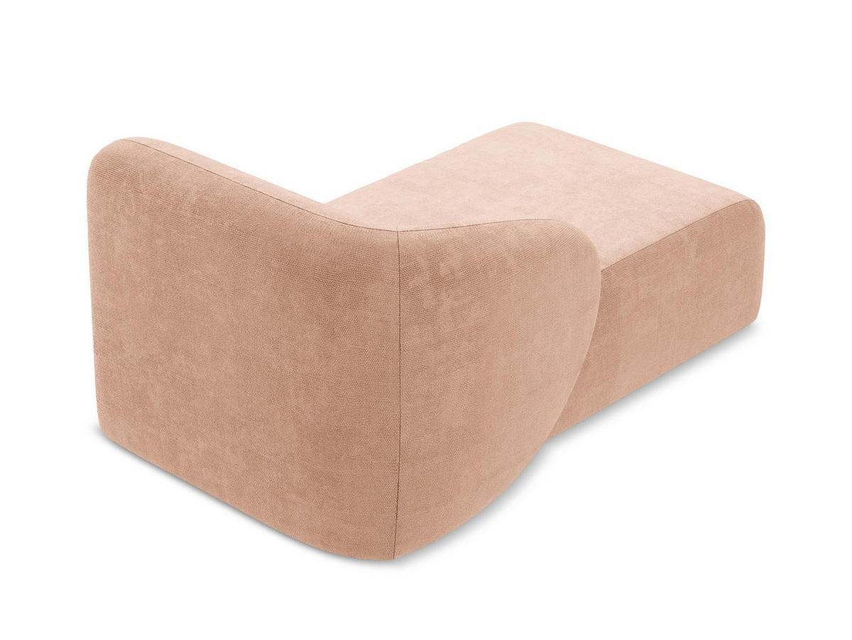 SOFAELEMENT Links Chenille Stoff Pink - Koralle/Schwarz, Holzwerkstoff/Kunststoff (91/75/166cm) - Makamii