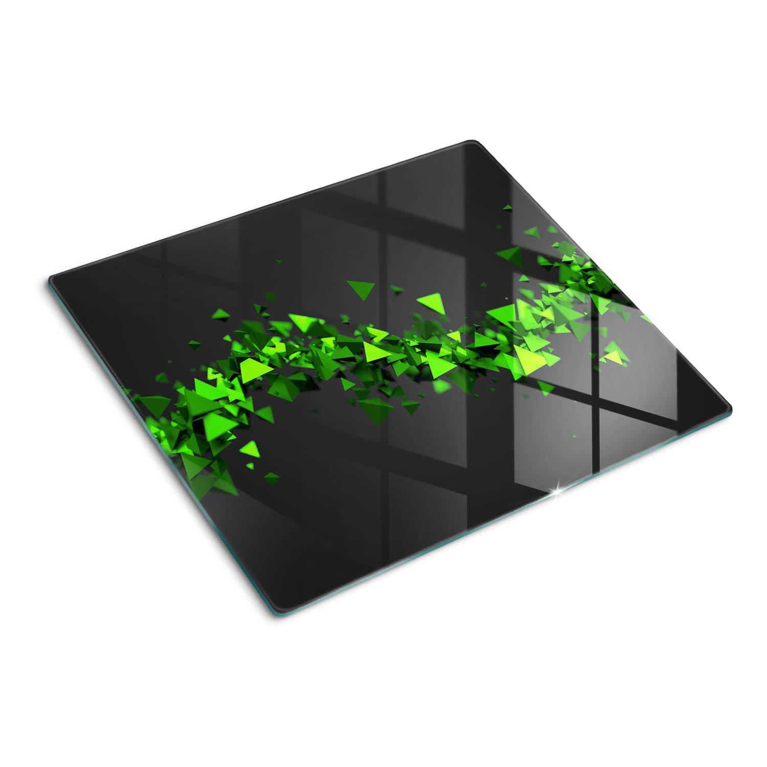 GLASPLATTE 60x52 cm Geometrische Welle - Grün, Glas (60/0.4/52cm) - TULUP