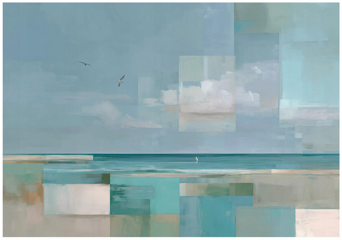 FOTOTAPETE Strand Meer Blau 150x105 cm - Multicolor, Papier (150/105cm) - Wallarena