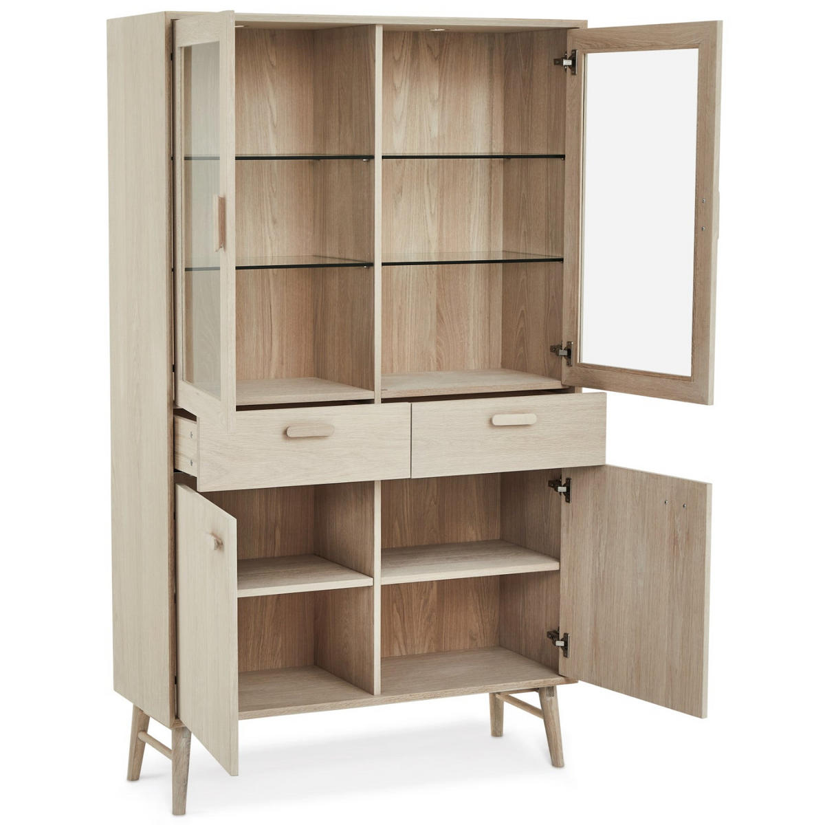 VITRINE Eiche massiv - Eichefarben, Holz/Holzwerkstoff (110/187/40cm) - Furnhouse