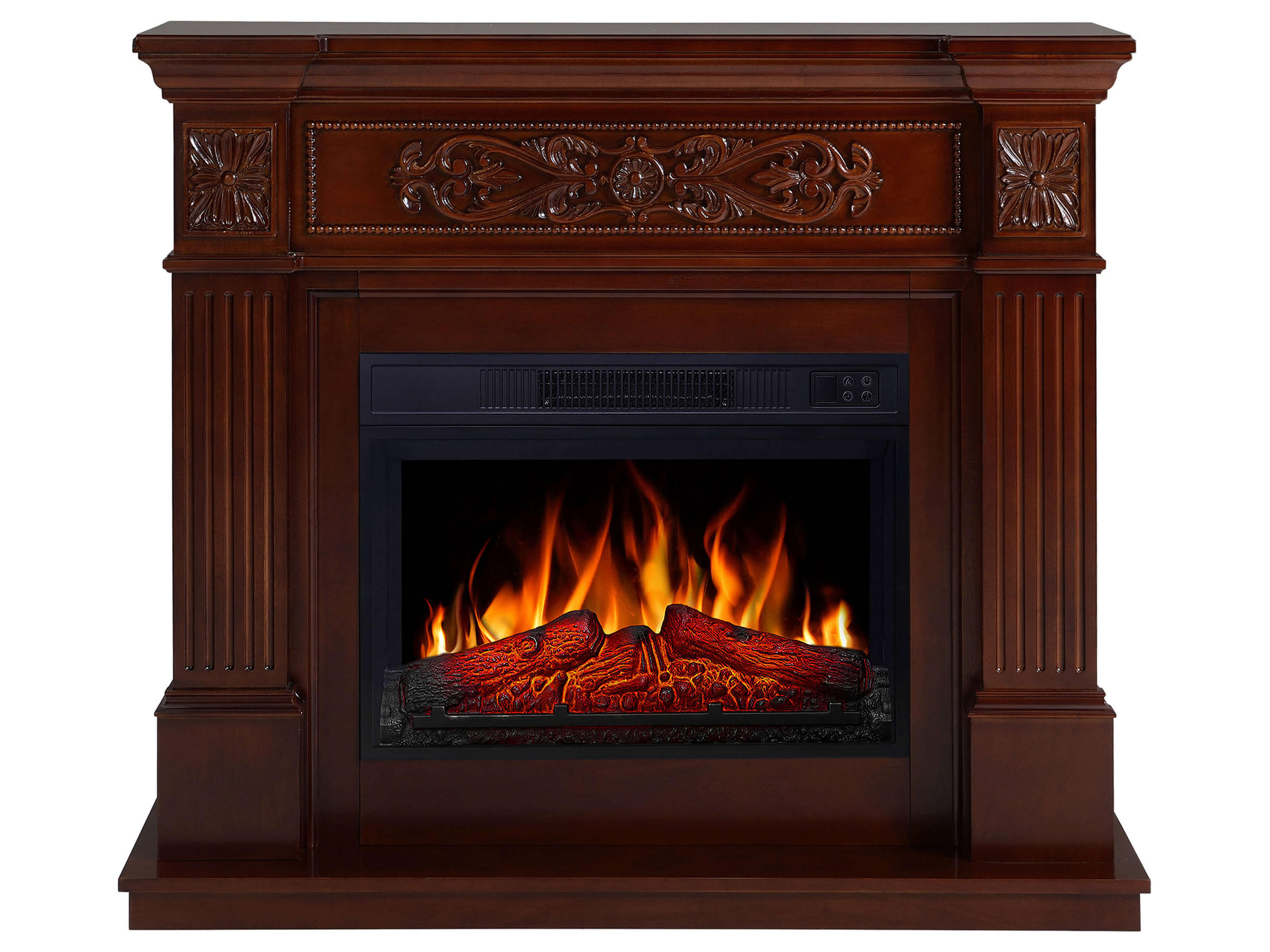ELEKTROKAMIN Toscana AF23S Rotbraun – Breite 107 cm, 3D-Flammeneffekt, LED-Beleuchtung, Heizfunktion - Braun, Glas/Holzwerkstoff (106.6/92.5/37cm) - ArtiFlame
