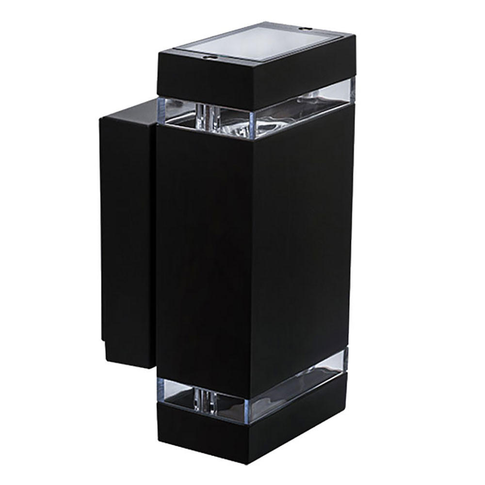 OUTDOOR WANDLEUCHTE Schwarz Metall - Schwarz, Glas (11/23.5/10.9cm)
